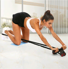 Load image into Gallery viewer, Ergonomic Ab Roller Wheel for Abdominal Exercise 4 Wheel Roller Abdominal Trainer with Knee Pad, Resistance Band Corn Strength
