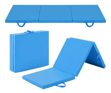 Load image into Gallery viewer, 2-inch Thick Tri-Fold Folding Exercise Mat with Carrying Handles (Various Colors)