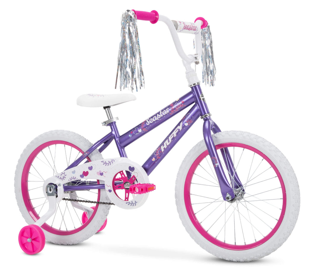 Huffy 18 inch Sea Star Kids Bike for Girls, Metallic Purple