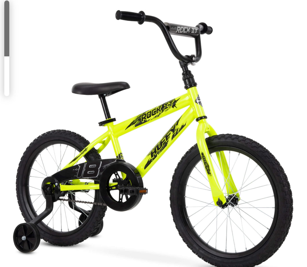 Huffy 18 inch Rock It Bike for Boys, Neon Powder Yellow