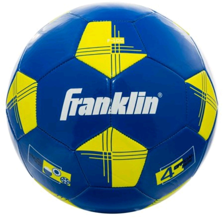 Franklin Sports Competition 100 Soccer Ball Size 4, Blue and Yellow