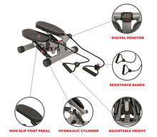 Load image into Gallery viewer, Twisting Stair Stepper Step Machine with Resistance Band
