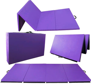 2-inch Thick Tri-Fold Folding Exercise Mat with Carrying Handles (Various Colors)