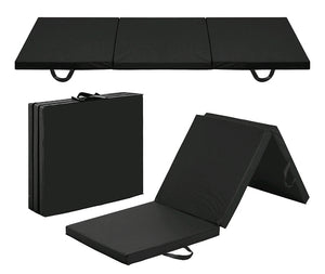 2-inch Thick Tri-Fold Folding Exercise Mat with Carrying Handles (Various Colors)