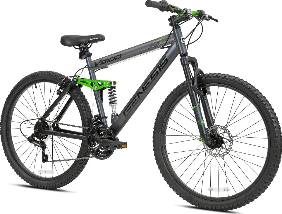 Genesis 26-inch V2100 Dual Suspension Mountain Bike, Slate Gray