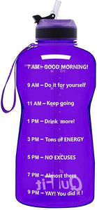 QuiFit Motivational Half Gallon Water Bottles, Various Colors