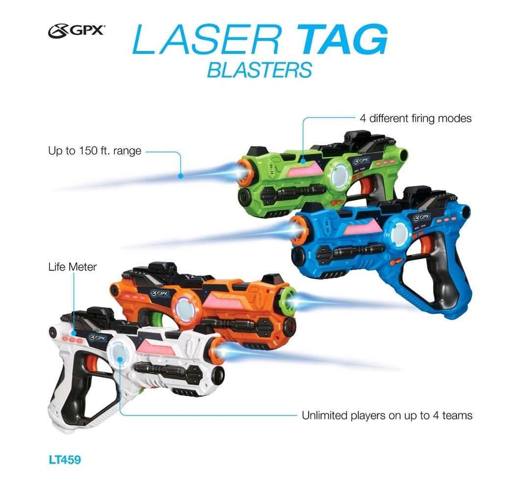 GPX Laser Tag Set of 4 Blasters and 4 Vests