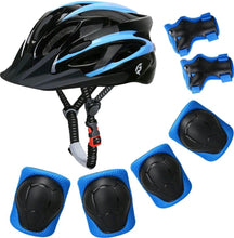 Load image into Gallery viewer, 7 Piece Helmet, Knee and Elbow Pads and Wrist Guards
