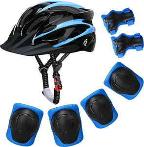 7 Piece Helmet, Knee and Elbow Pads and Wrist Guards