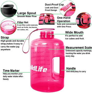 Quifit Gallon Motivational Water Jug, Various Colors