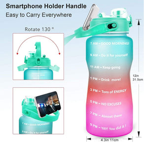 QuiFit Motivational Half Gallon Water Bottles, Various Colors