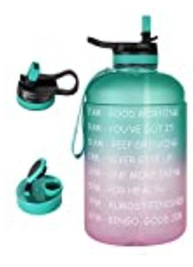 QuiFit Motivational Half Gallon Water Bottles, Various Colors