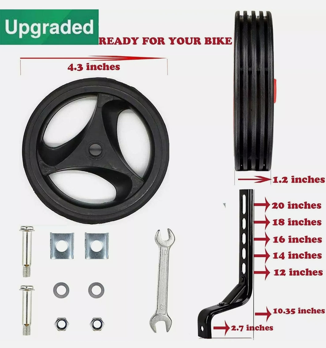 Heavy Duty Training Wheels for Bikes Sizes 12,14, 16, 18 & 20