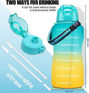 QuiFit Motivational Half Gallon Water Bottles, Various Colors