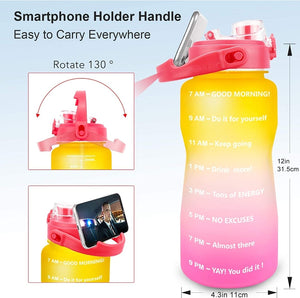 QuiFit Motivational Half Gallon Water Bottles, Various Colors