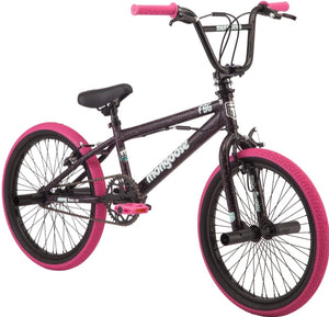 Mongoose FSG BMX 20 inch Bike, Black and Pink