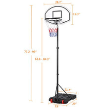Load image into Gallery viewer, Height Adjustable Basketball Hoop System Portable Kids Junior Goal Stand 29 Inch Backboard W/ Wheels
