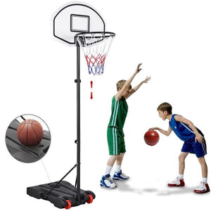 Height Adjustable Basketball Hoop System Portable Kids Junior Goal Stand 29 Inch Backboard W/ Wheels