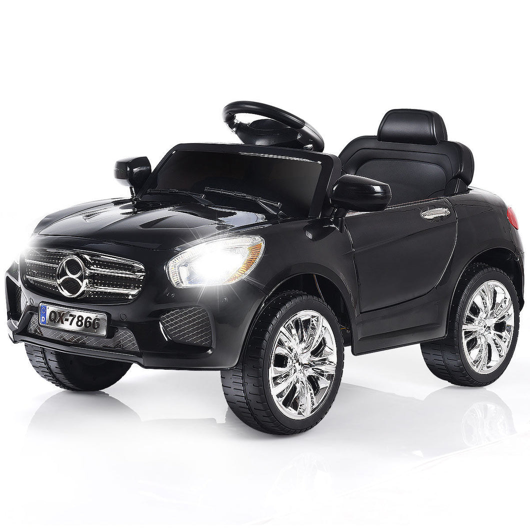 Costway 6V Kids Ride On Car RC Remote Control Battery Powered w/ LED Lights MP3 Black